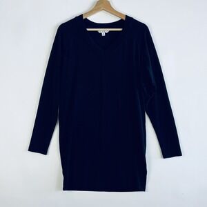 CAbi Dress Women XS Black V-Neck Pullover Rib Knit Stretchy Soft‎ Comfy Lounge